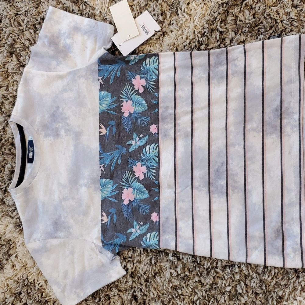 Univibe Floral Striped Tee